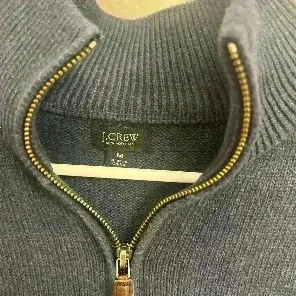 Men's JCrew medium blue 1/4 zip pullover